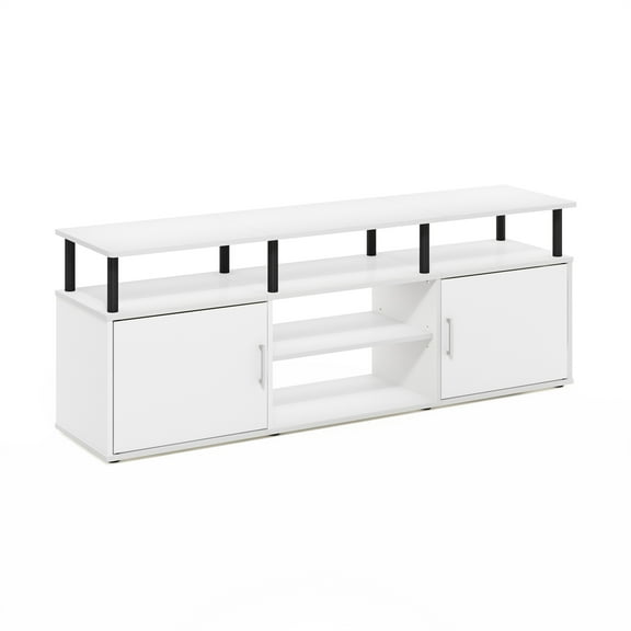 HomeStock Zen Zone Tv Stand For Tv Up To 70 Inch, Solid White/Black