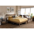 thumbnail image 1 of HomeStock Curvaceous Slatted Platform Bed, Queen Size with Walnut Finish, Eco-Friendly Solid Rubberwood and Poplar, 84.24" L x 61.23" W x 40.95" H, Stylish and Supportive Design, 1 of 1