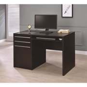 HomeStock sophisticated Simplicity 48-inch 2-Drawer Connect-it Office Cappuccino fINISH Ontario Single Pedestal Computer Desk with Charging Station