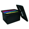 thumbnail image 1 of Storage Box with Lid - Plastic File Tote - Letter/Legal Size - Black Finish - Home Organization, 1 of 1