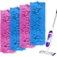 thumbnail image 1 of 4 Pack Reusable Power Mop Refill Pads, Machine Washable Microfiber Mop Heads Compatible with SwifferPower Mop, Dry & Wet Dual Use, 2 Pink 2 Blue, 1 of 9