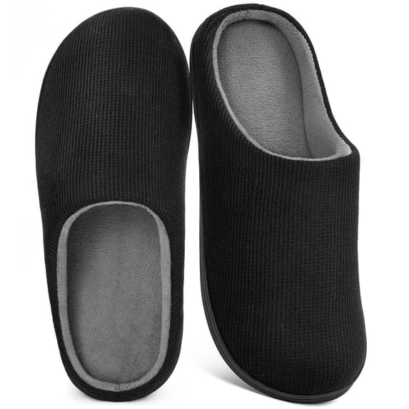 HomeTop Men's Two-Tone Memory Foam House Slippers