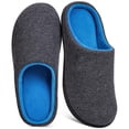 thumbnail image 1 of HomeTop Men's Two-Tone Memory Foam House Slippers, 1 of 9