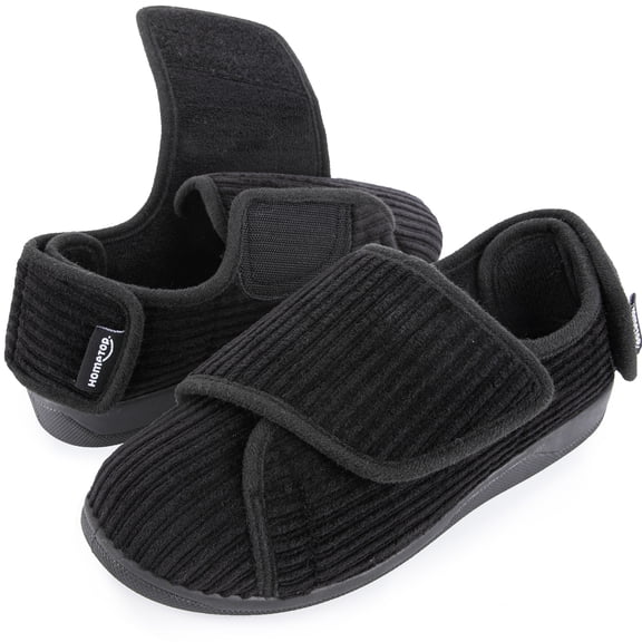 HomeTop Women’s Diabetic Orthopedic Slippers Wide Adjustable House Shoes for Arthritis Edema Swollen Feet