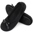 thumbnail image 1 of Home Top Women's Soft Coral Fleece Ballet Slippers with Flexible Sole Classic Noir,11-12 US, 1 of 8