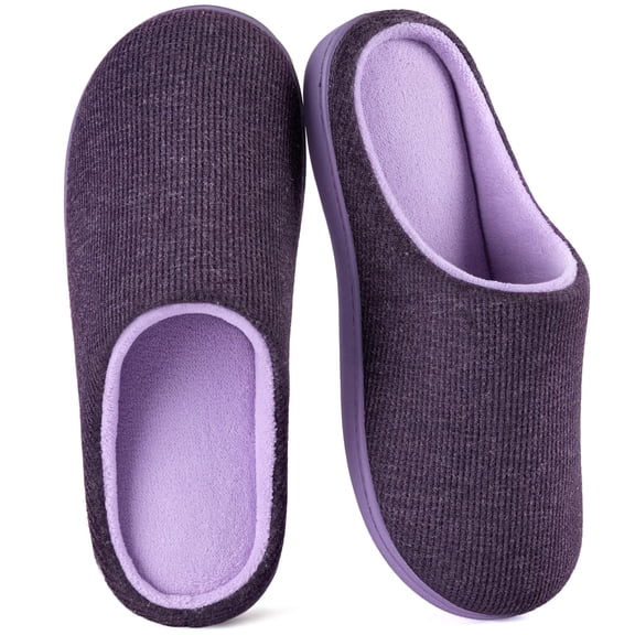HomeTop Womens Two-Tone Slippers Purple,38-39
