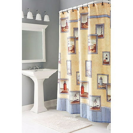 HomeTrends Painterly Lighthouse Shower Curtains, 1 Each