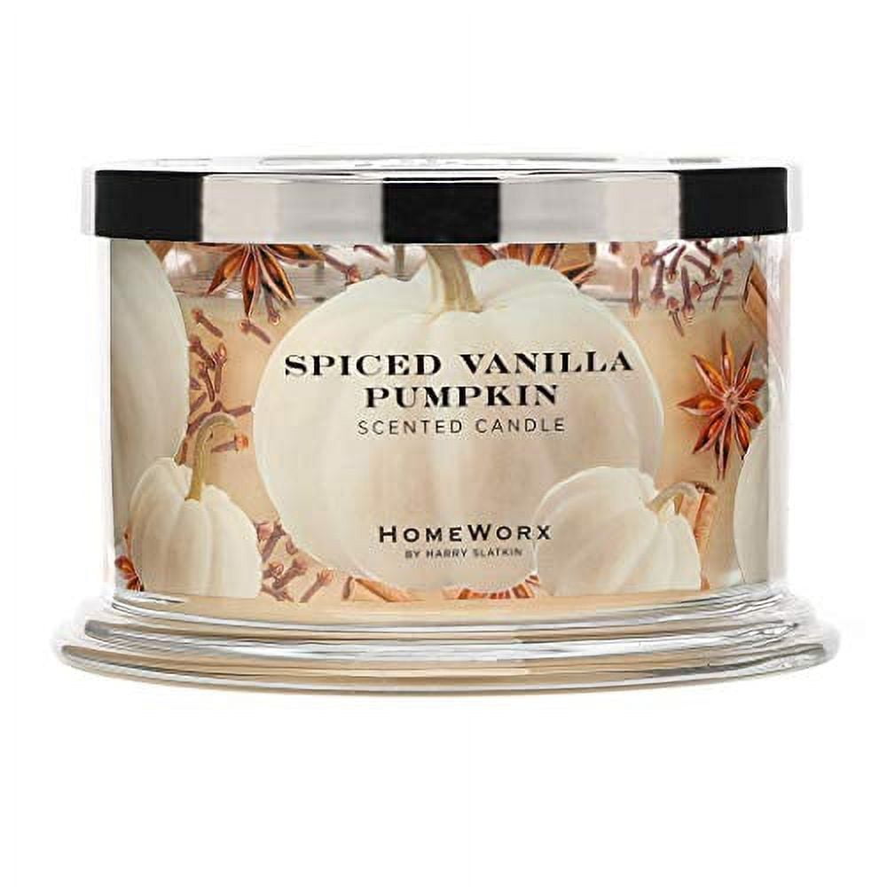 HomeWorx by Harry Slatkin 4 Wick Candle, 18 oz, Spiced Vanilla Pumpkin