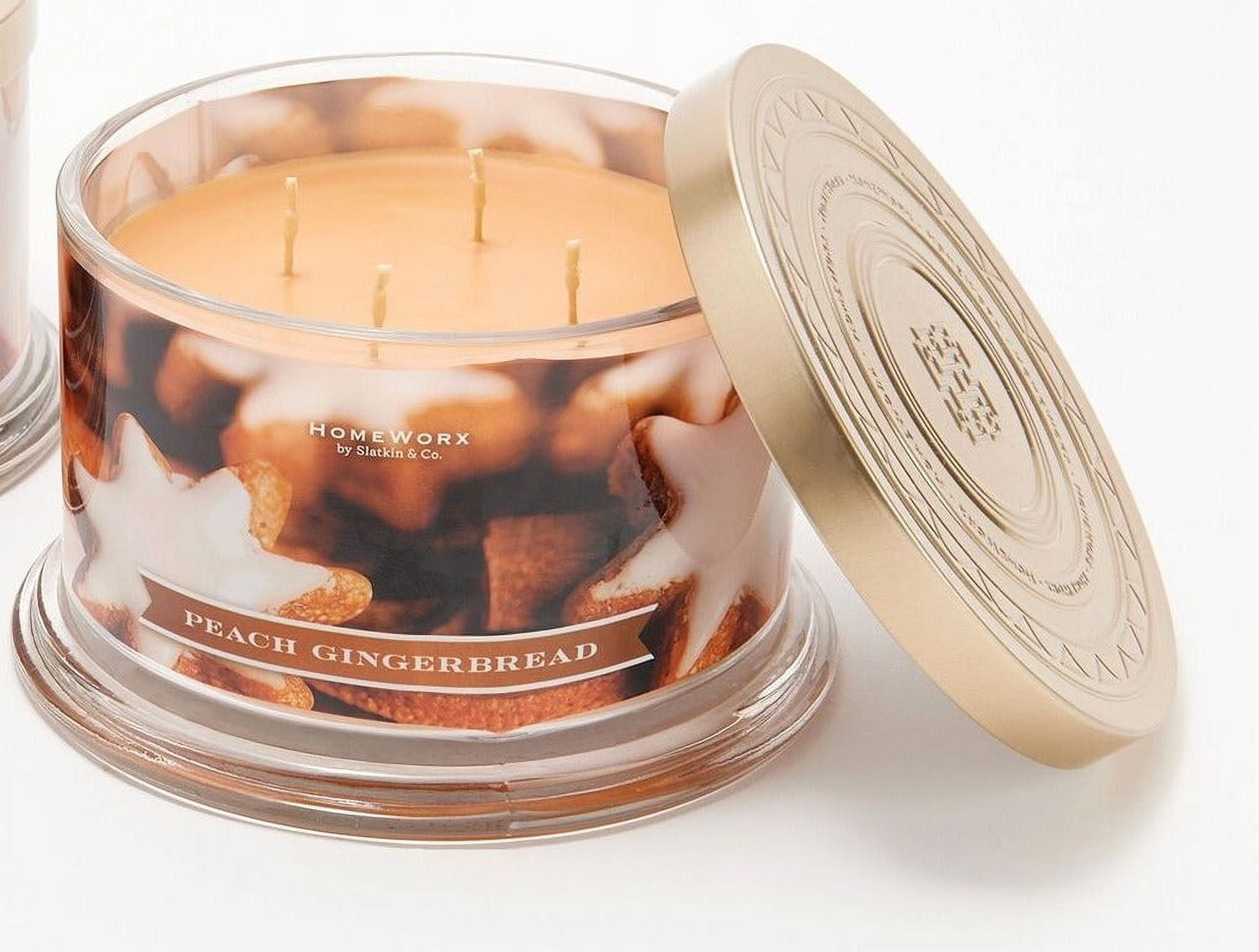 HomeWorx by Slatkin & Co. Peach Gingerbread 18oz Candle