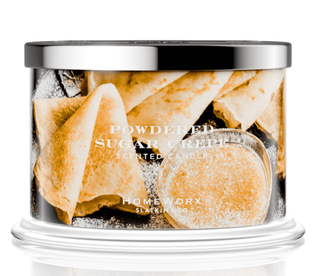 Image showcasing HomeWorx by Slatkin & Co Powdered Sugar Crepe 4 Wick 18 oz Candle ...