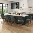 thumbnail image 1 of HomeZeer 24" Bar Stools Set of 6, Swivel Counter Height Bar Stools with Back and Footrest, Velvet Upholstered Bar stools with Solid Wood Legs, Button Tufted Barstools for Kitchen Island,Grey, 1 of 7