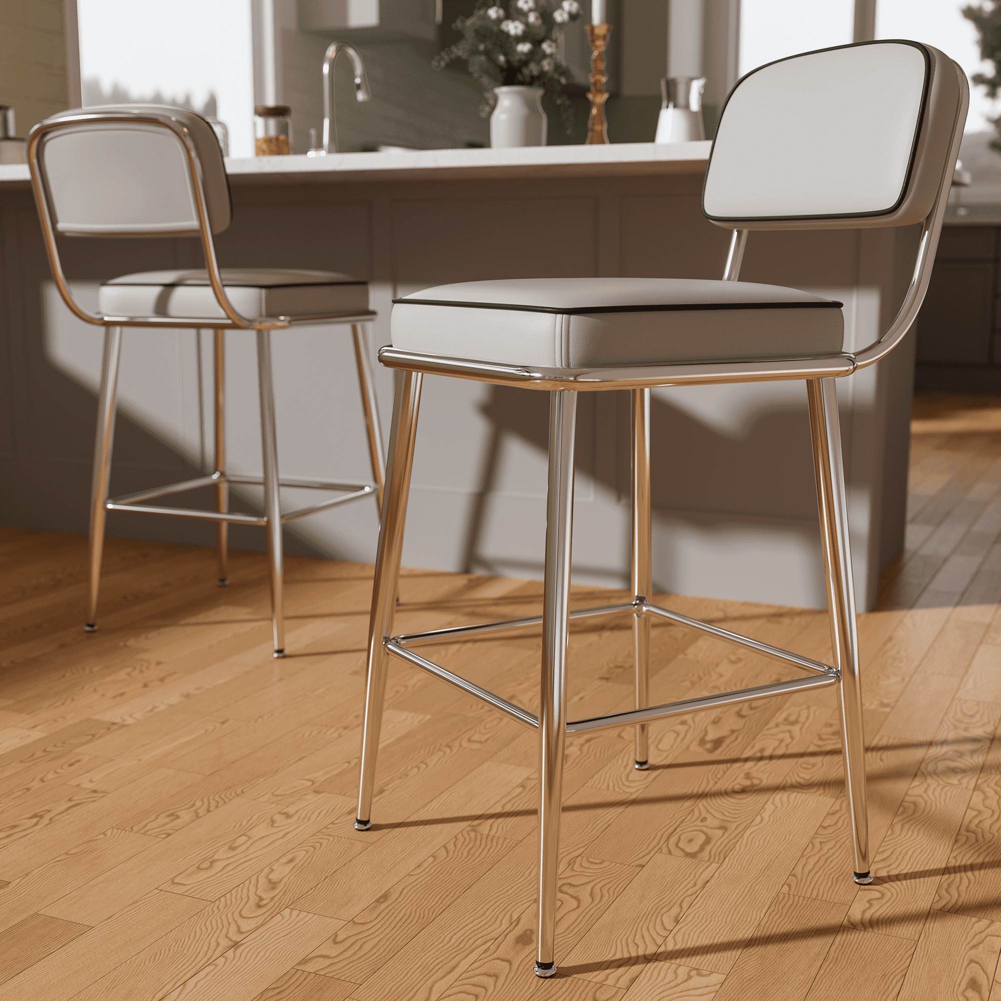 HomeZeer 26 Inch Counter Height Bar Stools Set of 2, Modern Counter ...