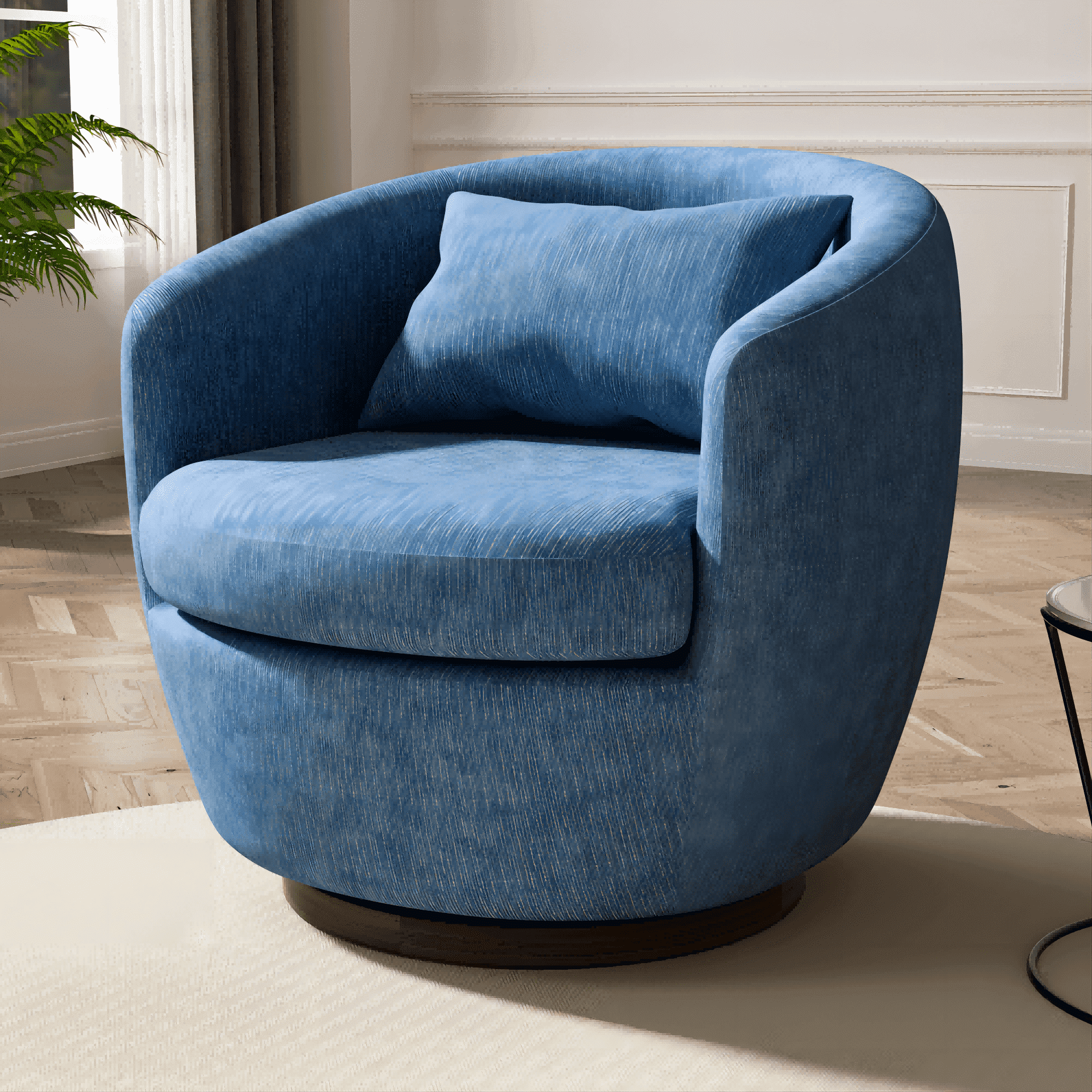 HomeZeer 360 Degree Swivel Barrel Chair, Round Swivel Accent Chair ...