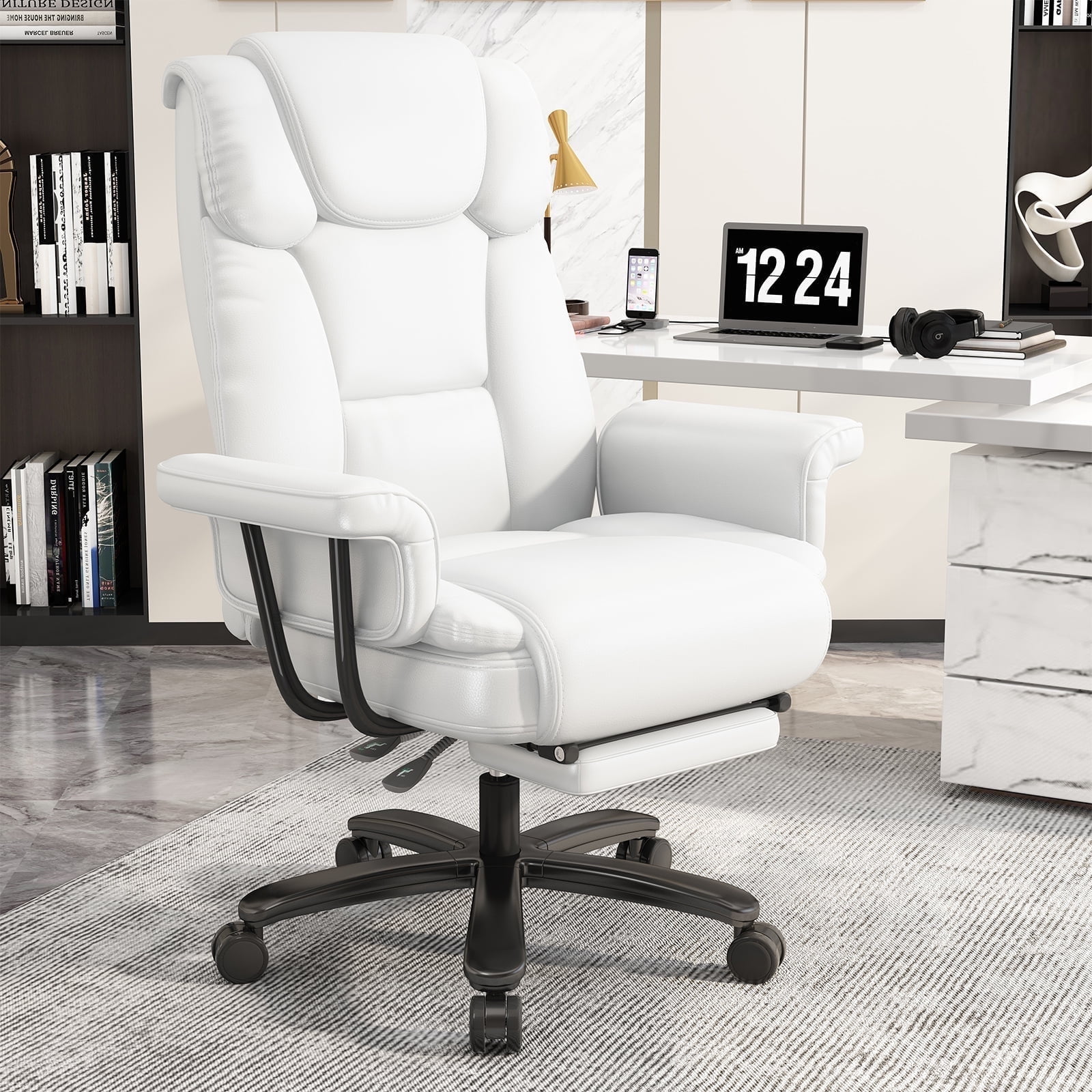 HomeZeer Big and Tall Office Chair 400 lbs, Reclining Office Chair with ...