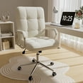 thumbnail image 1 of HomeZeer White Office Chair, Swivel Computer Desk Chair with Wheels and Padded Arms, PU Leather Ergonomic Design Task Chair with Height & Tilt Adjustable for Home Office, 1 of 8