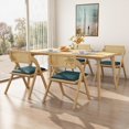 thumbnail image 1 of HomeZeer Folding Dining Chairs Set of 4, Foldable Rattan Folding Chairs with Padded Cushion, Modern Mid Century Rattan Dining Room Chairs, Foldable Kitchen Chairs for Small Space, No Assembly, Green, 1 of 6