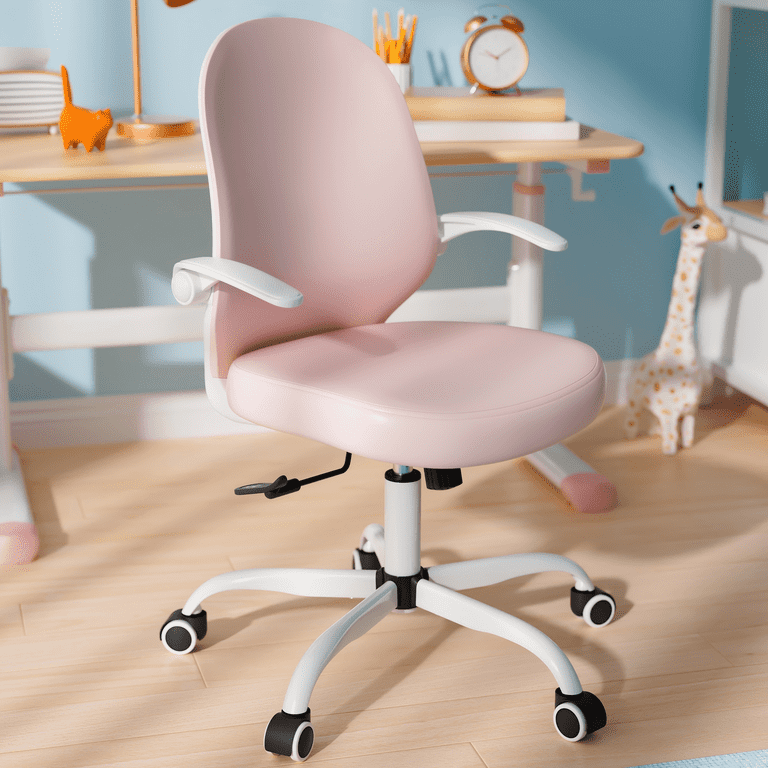 Ergonomic Kids Pink Swivel Chair Pink Vanity Chair Desk Chair