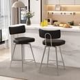 thumbnail image 1 of HomeZeer Swivel Bar Stools Set of 2, 26" Counter Height BarStool with Back, Leather Upholstered Kitchen Stools with Footrest and Metal Frame, Bar Chair for Kitchen Island, Black, 1 of 8