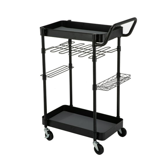 HomeZone 2 Tier Tool Utility Cart with EVA Mat and 3 Accessories