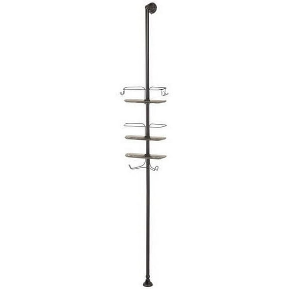 HomeZone 3-Tier Adjustable-Shelf Shower Caddy, Oil-Rubbed Bronze