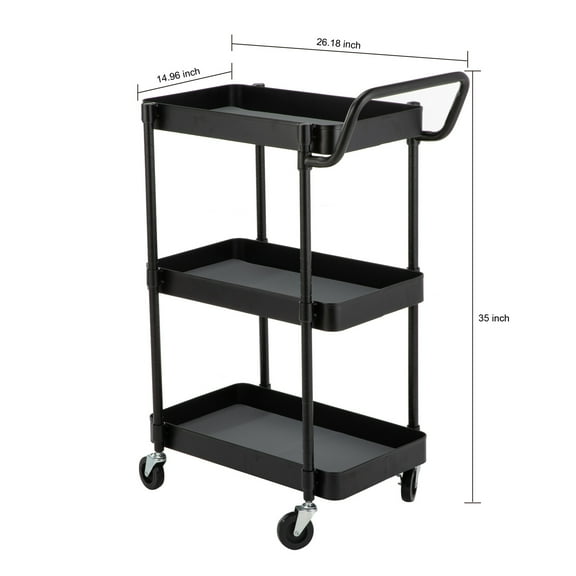 HomeZone 3 Tier Tool Utility Cart with EVA Mat, New Condition