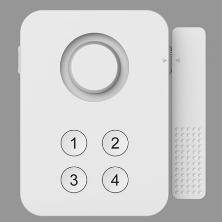 HomeZone Wi-Fi Smart Keypad Controlled Window or Door Alarm with Magnetic Switch, Compatible with Alexa and Google Assistant, White, 4 oz