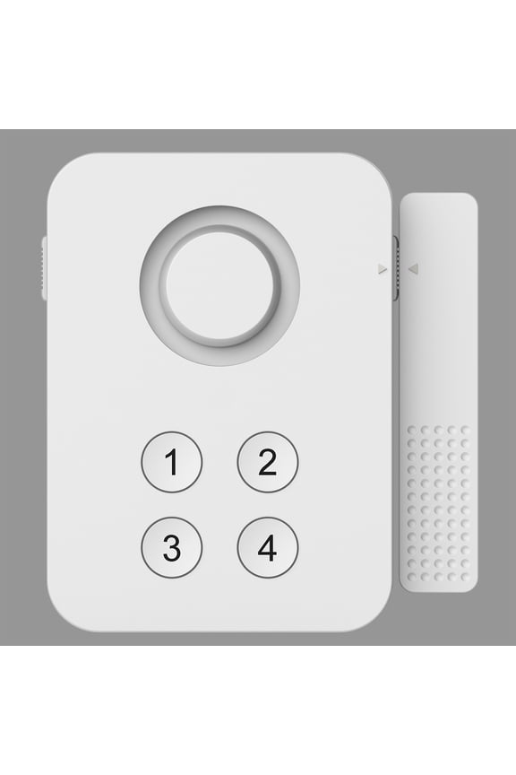Wi-Fi Smart Keypad Controlled Window or Door Alarm with Magnetic Switch, Compatible with Alexa and Google Assistant, White, 4 oz