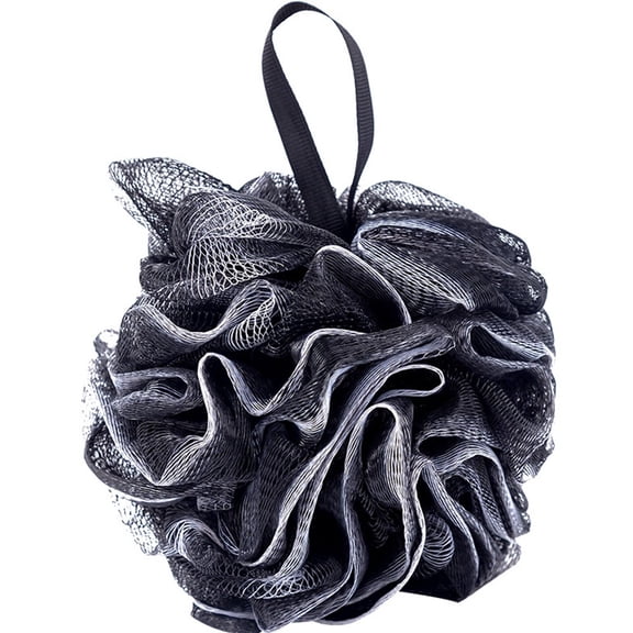 Homea Large 4.7\ Black Bath Sponge Shower Loofah Exfoliating Mesh Puff Body Wash Scrubber for Adults, Soft PE Material, Creates Rich Lather, Promotes Blood Circulation