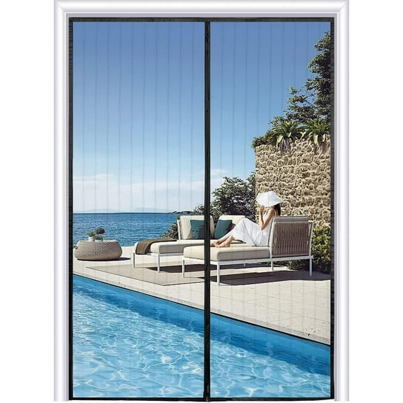 Homearda Magnetic Screen Door 39"x83" - Heavy Duty Mesh Curtain with Strong Magnets, Easy Install No Drilling, Keep Bugs Out & Fresh Air In,Hands Free,Pets & Kids Friendly.