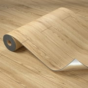 Homease PVC Peel and Stick Vinyl Flooring Roll 23"x 393"/64 Sq.Ft,Thicken Self-Adhesive Vinyl Wood Planks - Waterproof, Wear-Resistant,Easy DIY Install - Nature Wood