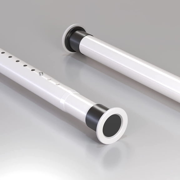Homease Tension Shower Curtain Rods 141.7 - 161 In Never Rust Adjustable Spring Rods for Window Bathroom Balcony Storeroom Laundry Non-slip No Drilling Easy to Install White