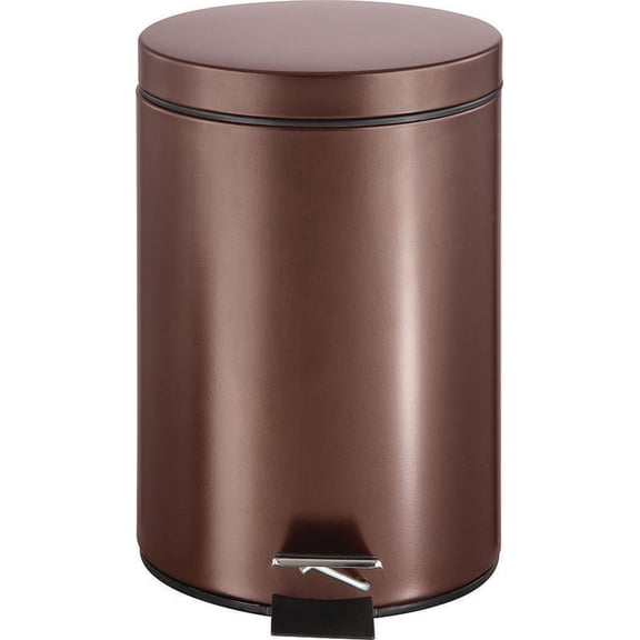 Homebasix LYP0701 Trash Cans, Round, Step, 1.85 Gal, Venetian Bronze
