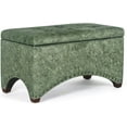 thumbnail image 1 of Homebeez 29.8" Velvet Storage Ottoman Bench Footrest Stool for Bedroom, Green, 1 of 8