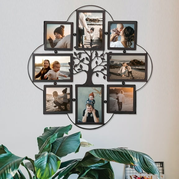Homebeez 8-Opening Photos Memories Wall Hanging Collage Picture Frame Multi Family Picture Frame Set Modern Landscape Wall Decor for Home and Office