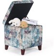 Homebeez Fabric Cube Storage Footstool,18" Height Ottomans & Storage Ottomans,Cube Foot Rest