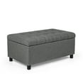 thumbnail image 1 of Homebeez Fabric Storage Ottoman Bench Foot Stool Footrest Gray, 1 of 5