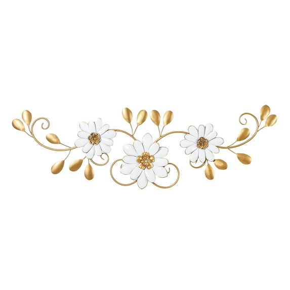 Homebeez Flower-Shaped Wall-Mounted Room Modern Metal Wall Art, Gold Hanging Flower Accent Decor Christmas Thanksgiving Decoration