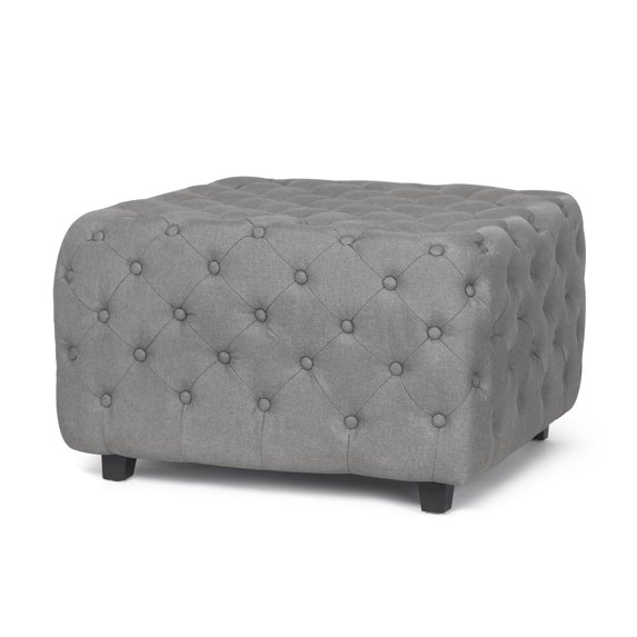 Homebeez Large Square Upholstered Tufted Ottoman Coffee Table,Large Footrest Ottoman