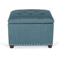 thumbnail image 1 of Homebeez Leather Storage Ottoman Folding Upholstered Foot Rest Stool,18 inch Footstool Bench for Bedroom Hallway, 1 of 10
