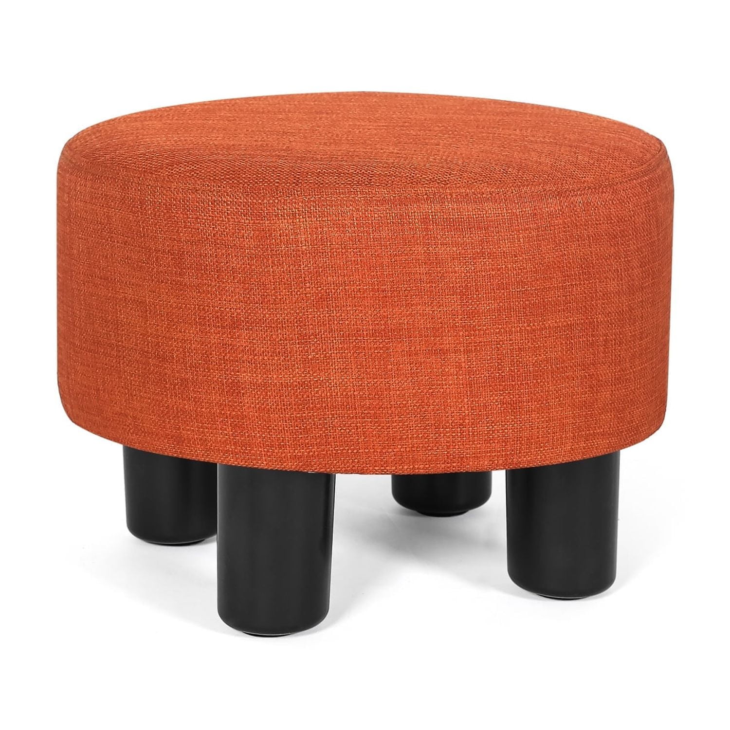 Homebeez Soft Round Ottoman Footrest Stool, Small Padded Seat for ...