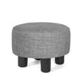 thumbnail image 1 of Homebeez Linen Ottoman Foot Stool Round Padded Foot Rest with Non-Skid Legs, Soft Step Stool for Couch, Desk, Hallway, Office, Lounge, Dorm Room Multiple Colors, 1 of 11