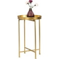 thumbnail image 1 of Homebeez Metal Side Table,Round End Table With Tray,Modern Sofa Side Table,Bedside Night Stand,Gold, 1 of 7