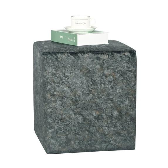 Homebeez Modern Square Fabric Ottoman Vanity Stool Footstool for Living Room, Grey