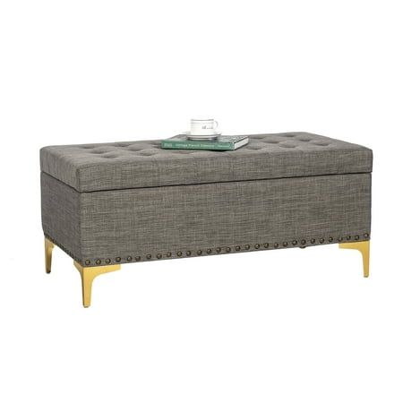 Homebeez Rectangular Storage Ottoman Bench,Foldable Footrest Stool with Lift Top, Coffee Table, Seat, Foot Rest