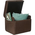 thumbnail image 1 of Homebeez Rectangular Storage Ottoman Cube Footrest with Side Pocket, Coffee Linen Fabric Foot Rest Stool Ottoman with Storage for Living Room Bedroom, 1 of 7
