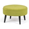 thumbnail image 1 of Homebeez Round Fabric Ottoman Footrest Stool,Step Stool,Sofa Footrest Extra Seating,Yellow, 1 of 6
