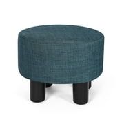 Homebeez Round Footstool Small Upholstered Ottoman Sofa Footrest Stool Padded Seat for Living Room Bedroom Entrance Home Decor