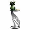 thumbnail image 1 of Homebeez Round Side Table,Small End Table,Coffee Table with Metal Frame,Night Stands for Bedrooms,Black, 1 of 7