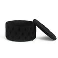 thumbnail image 1 of Homebeez Round Storage Ottoman Button Tufted Footrest Stool Coffee Table Children Sofa Stool,Black, 1 of 8