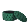 thumbnail image 1 of Homebeez Round Storage Ottoman Button Tufted Footrest Stool Coffee Table Children Sofa Stool,Green, 1 of 10